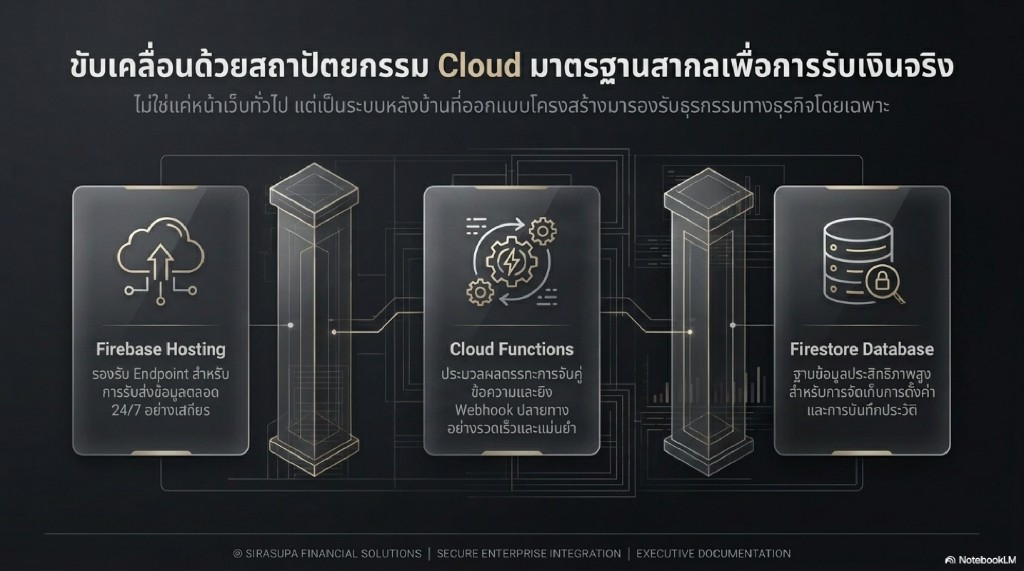 สถาปัตยกรรม Cloud — Firebase Hosting Cloud Functions Firestore
